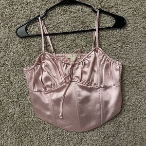 PACSUN LA HEARTS SATIN CORSET TOP